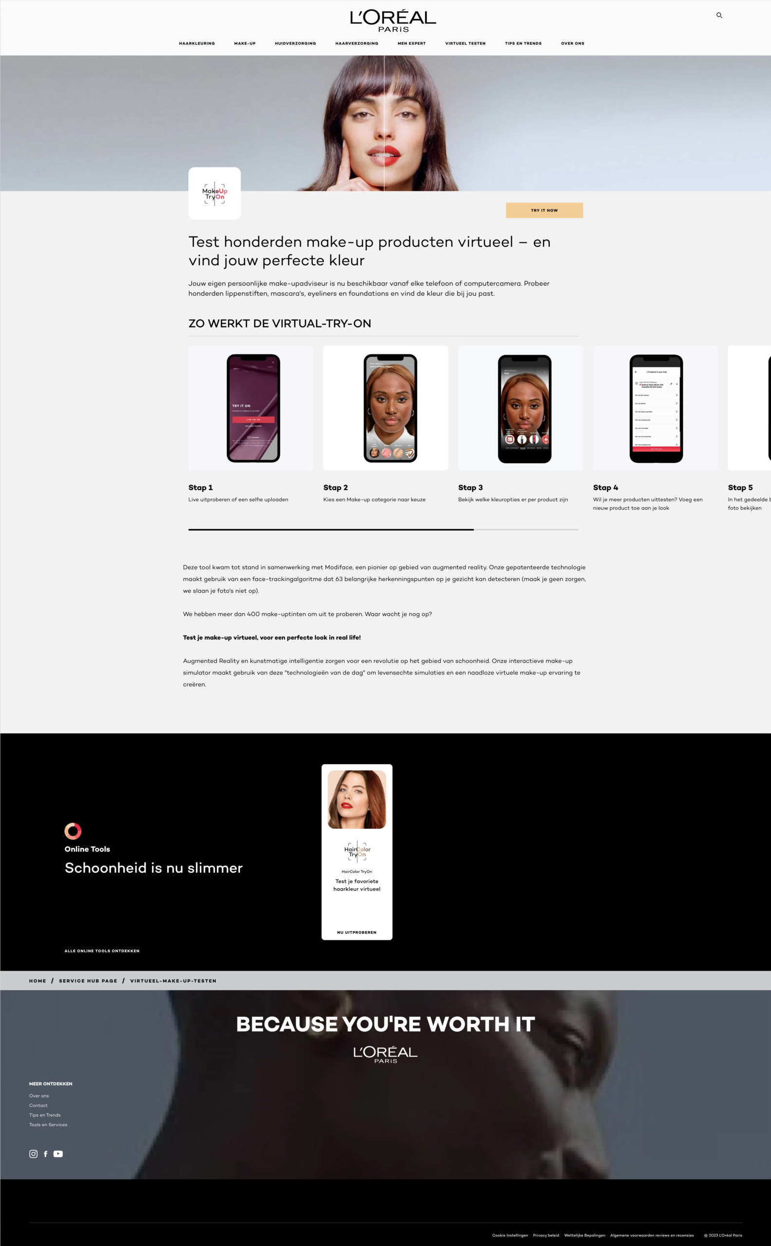 L'Oréal Paris virtual try on